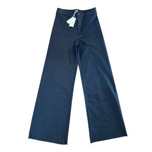 Z Supply Rilynn Twill Pant Womens Small Black Casual Trousers Tailored Fit Butto